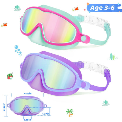 （1-Pack）🔥 Adios, Water-in-Nose Panic! The Ultimate 2-in-1 Kids Swim Goggles with Integrated Nose Cover That Protects Their Summer Joy! 🌊🥈