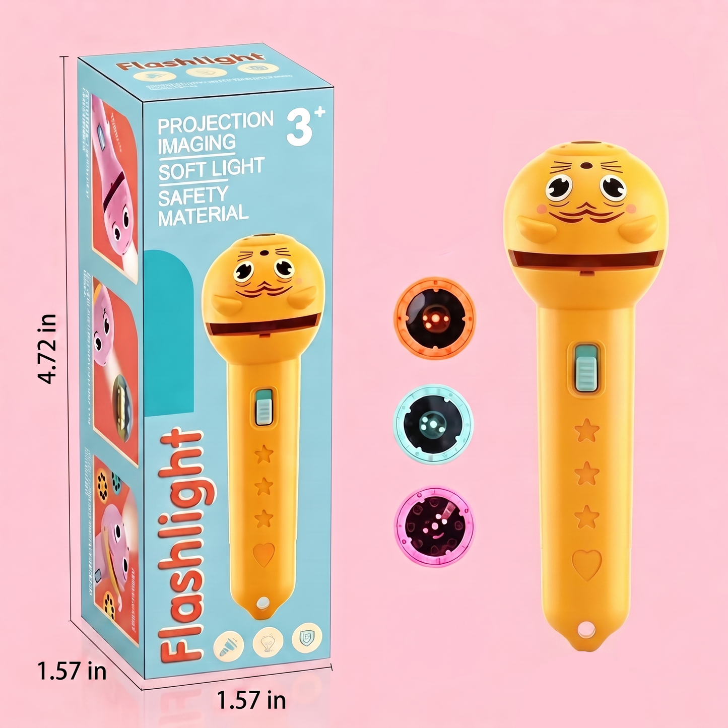 🌟 Magic Bedtime Storyteller | Kids Projection Flashlight Toy, 3 Slides with 24 Patterns, Safe ABS Early Learning & Visual Cognitive STEM Gift ✨
