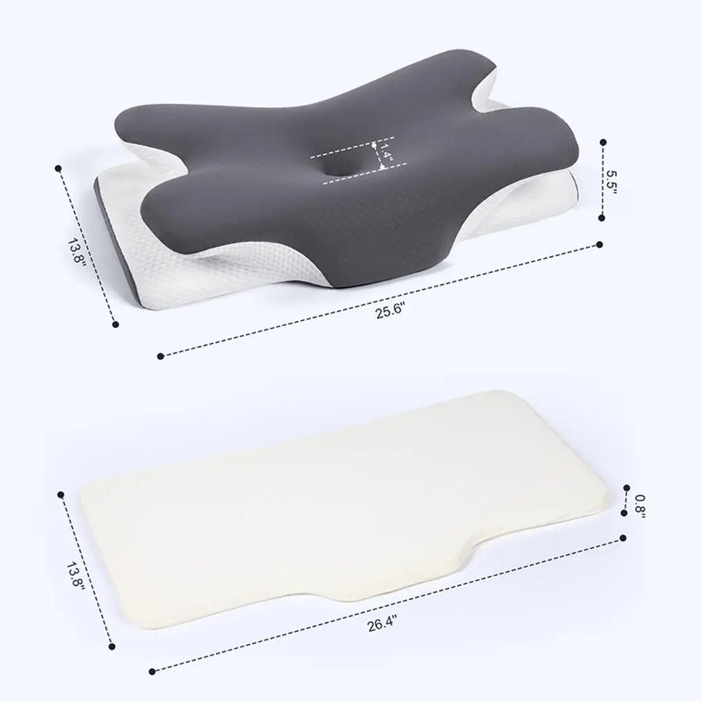 💤 Say Goodbye to Neck Pain | Cooling Memory Foam Neck Pillow, Adjustable Ergonomic Cervical Support Pillow for Sleep & Travel ✨