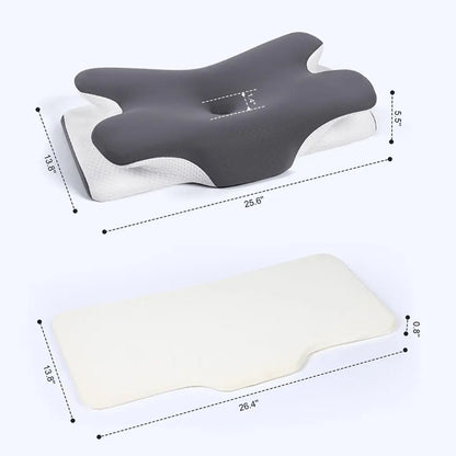 💤 Say Goodbye to Neck Pain | Cooling Memory Foam Neck Pillow, Adjustable Ergonomic Cervical Support Pillow for Sleep & Travel ✨