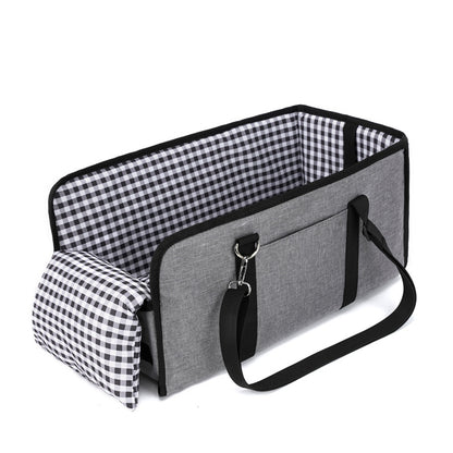 Console dog car seat with armrests
