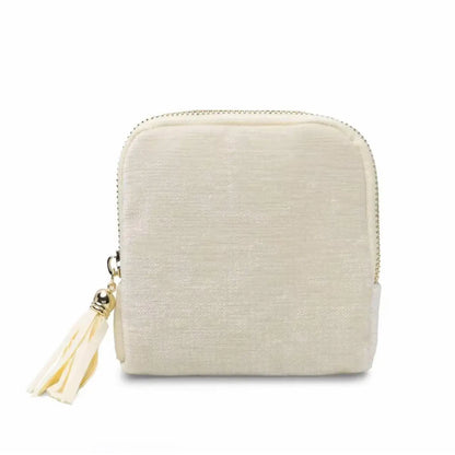 💎 Tangled Chains No More | Portable Travel Jewelry Zippered Pocket Case, 5-Compartment Velvet Satin Lining Organizer with Tassel Zipper ✨