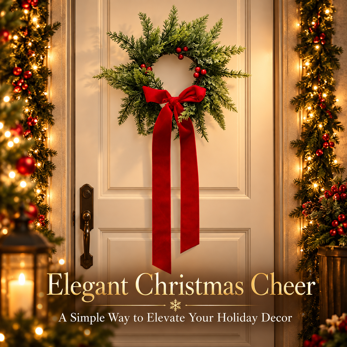 Upside-Down Christmas Wreath – Elegant Holiday Door Decoration