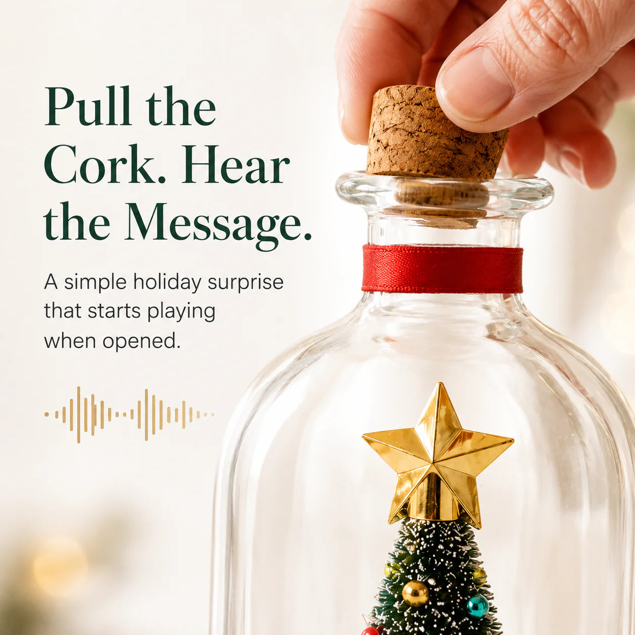 🎄 Capture Your Voice | Mr. Christmas 8" Recordable Christmas Tree Message in a Bottle with LED Light 🔔