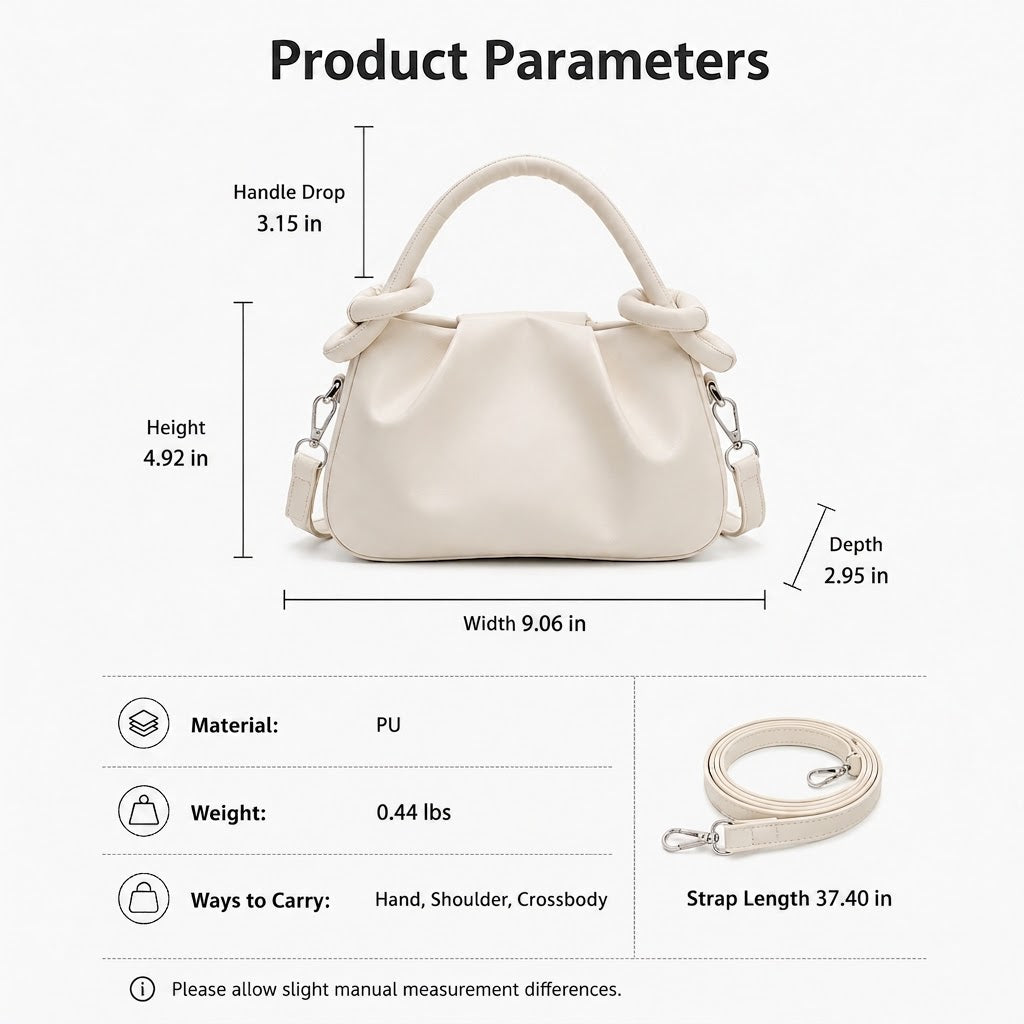 Ruched Handbag — Soft, Chic & Effortless
