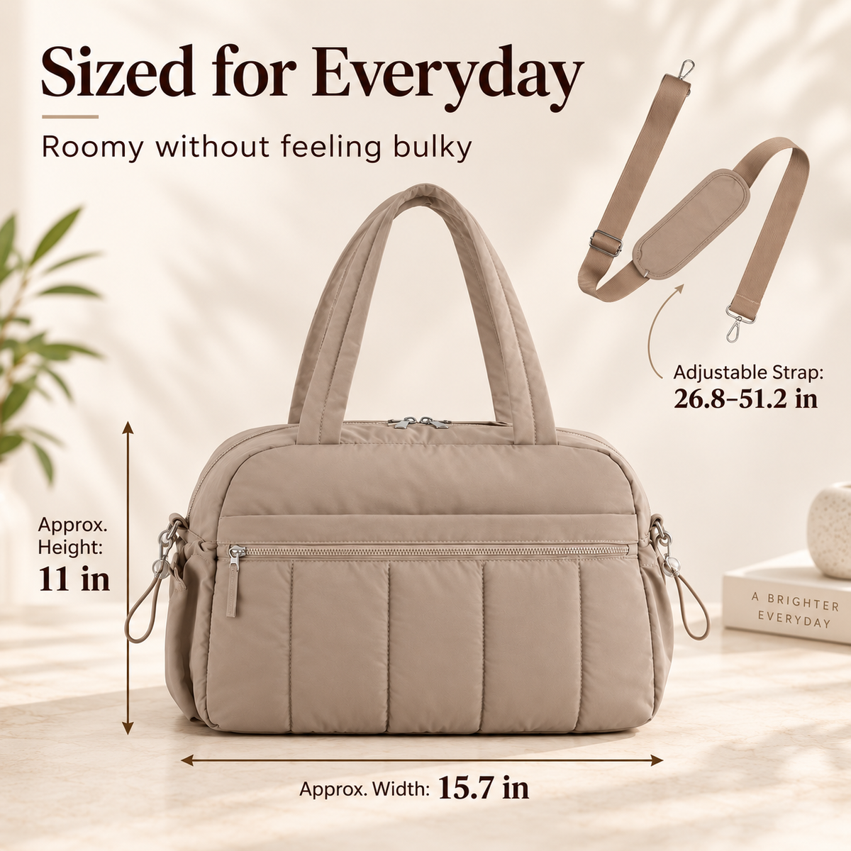 Large Capacity Travel Tote Bag with Wet & Dry Compartment