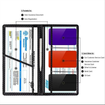 🚗 Drive Organized | Premium Magnetic Car Registration & Insurance Card Document Holder Wallet 📂