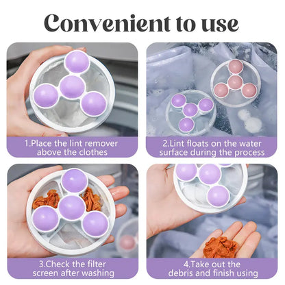 🧺 Hairless Laundry | 3-Pack Reusable Floating Washing Machine Hair & Lint Filter Bags 🐕✨