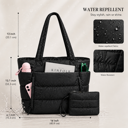 🌸 Floral Puffy Tote Bag for Women