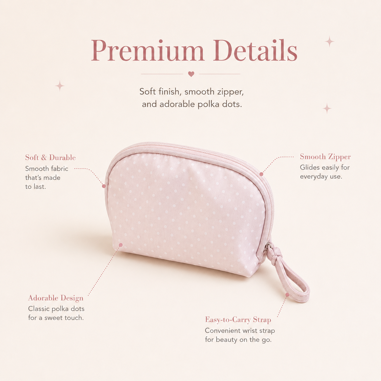 Small pink makeup bag, big organized convenience✨