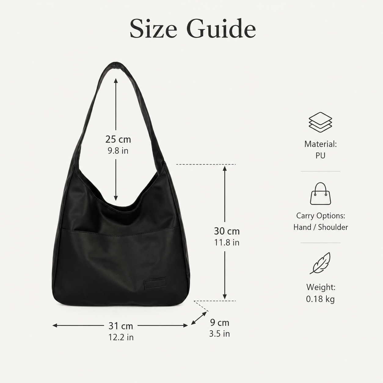 Minimalist Hobo Shoulder Bag