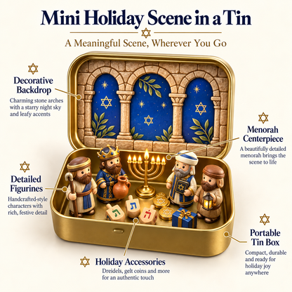 Mini Christmas Nativity Scene Set with Storage Box