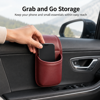 Leather Car Door Storage Pocket