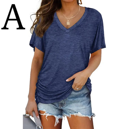 🔥 The Anti-Boxy Summer Wonder: The Trendy Dolman V-Neck Top with Side Shirring That Snatches Your Waist & Hides the Belly Instantly! 👑✨
