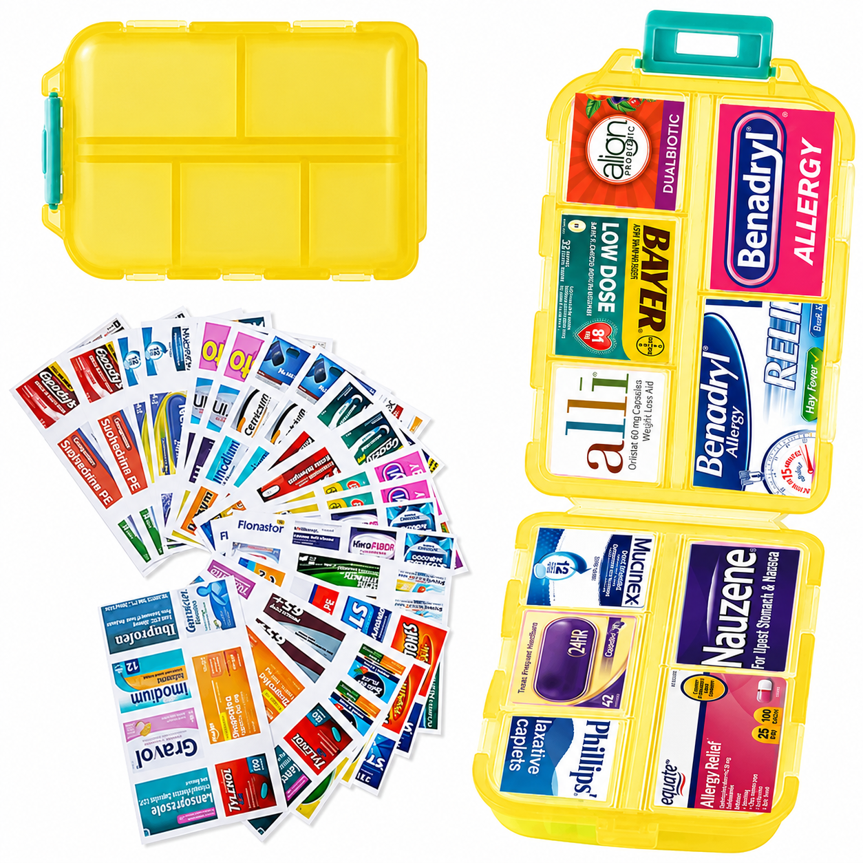 💊 Travel Pill Organizer with 200 Labels | 10 Compartments ✈️
