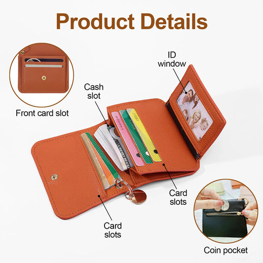 💳 Pocket-Sized Elegance | Women's Elegant Minimalist Short Slim Bifold Purse, RFID Blocking Card Holder & Compact Coin Wallet ✨