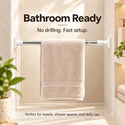 No-Drill Adjustable Clothes Drying Rod
