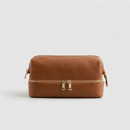 Vintage Leather Travel Toiletry Bag