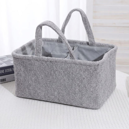 Short Plush Hand-Held Storage Basket