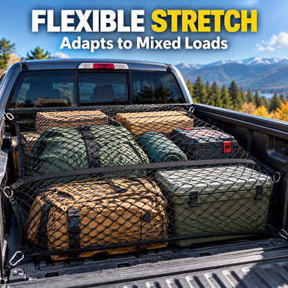 Stretchable Truck Bed Cargo Net – Elastic Load Organizer