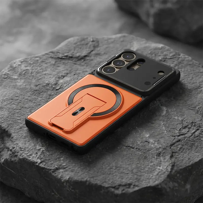 📱 Sleek Protection Meets Utility | Multifunctional Magnetic Case with Invisible Kickstand & Lens Armor for Samsung S Series ✨