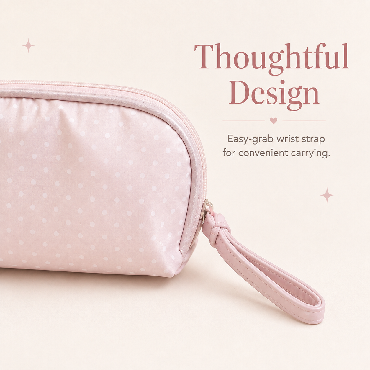 Small pink makeup bag, big organized convenience✨