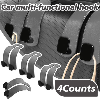 🛍️ No More Spills! Upgrade Your Car with the Softest, Luxury Double-Hooks (4-Piece Set)! 🚘✨