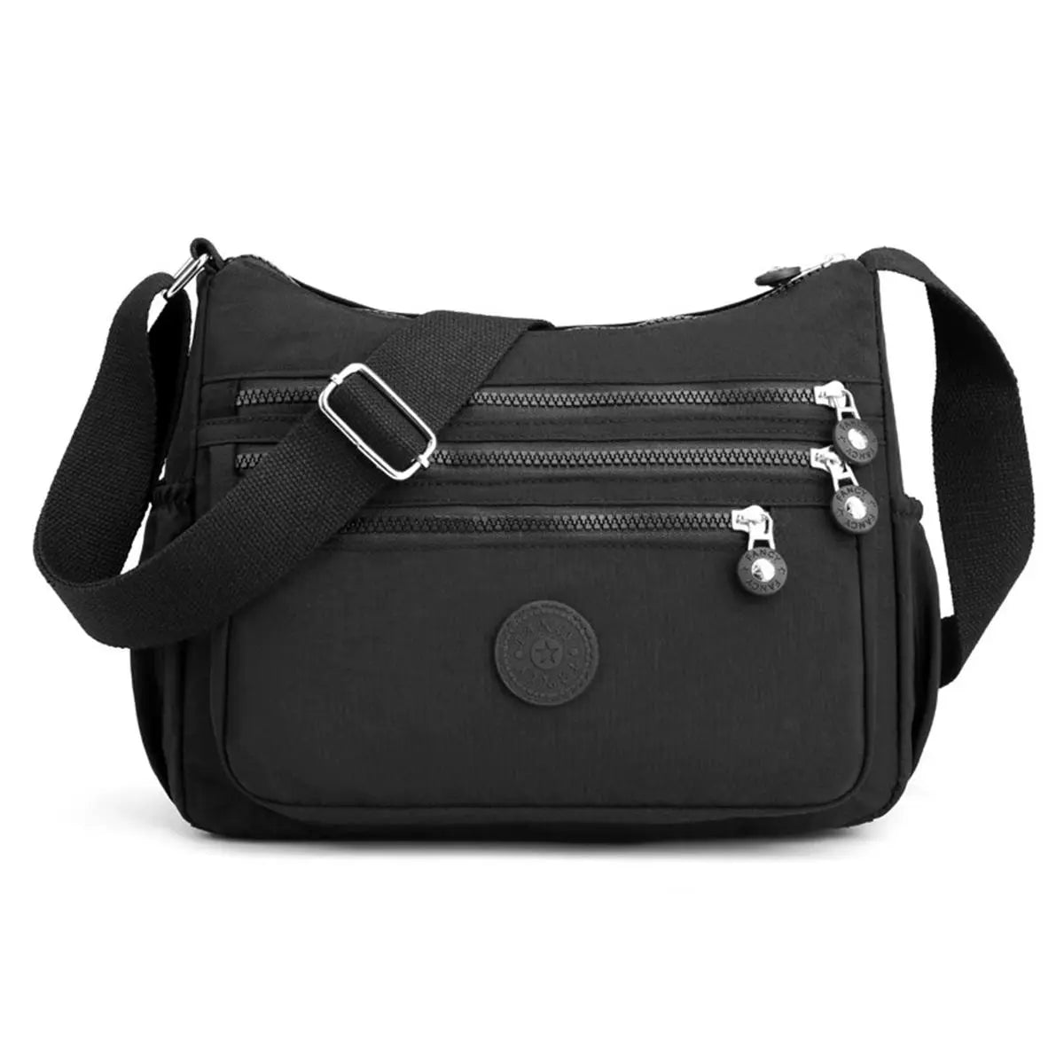 Multi-Pocket Nylon Crossbody Bag