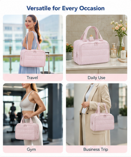 ✨ Large Travel Toiletry Bag for Women – Lightweight & Spacious 💄✈️