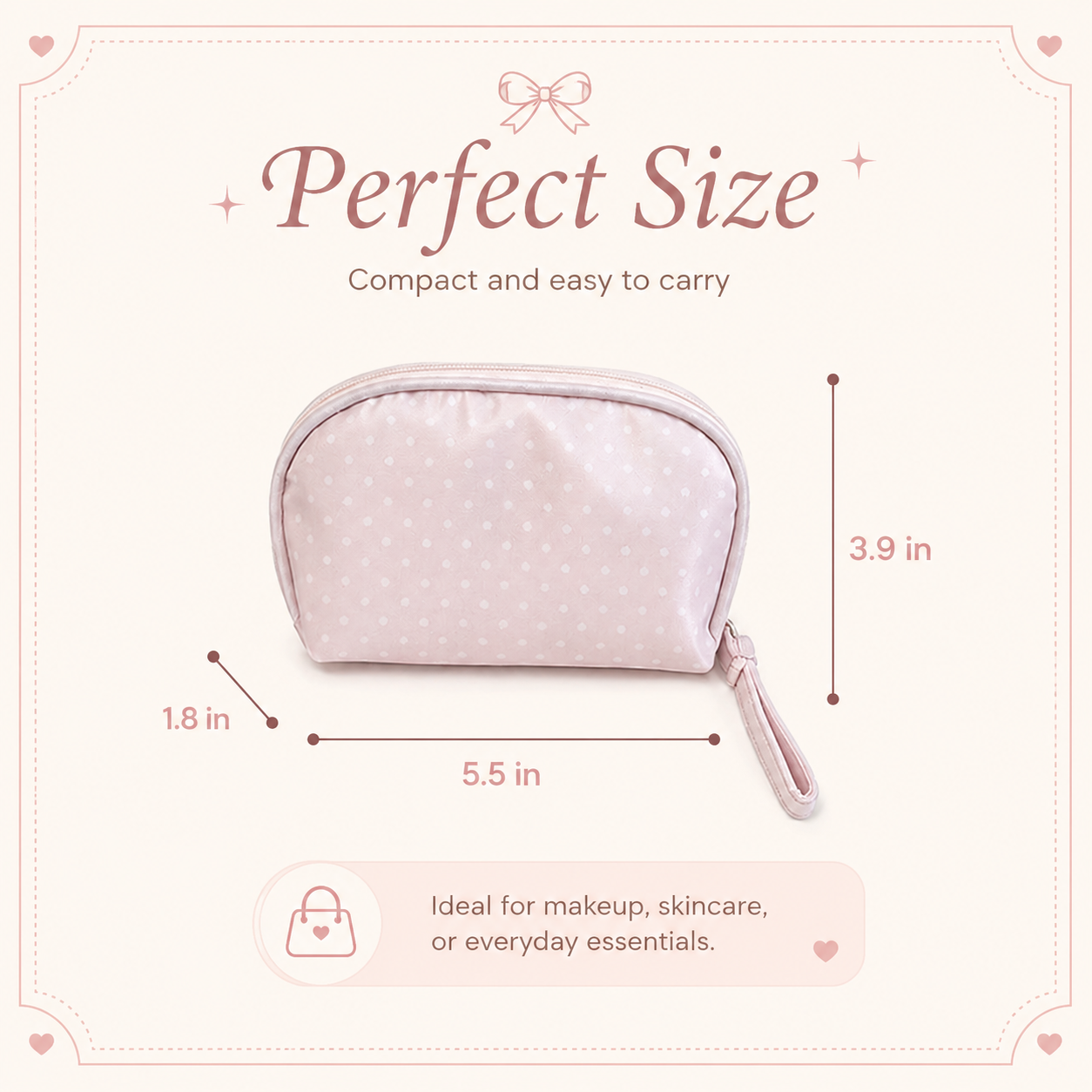 Small pink makeup bag, big organized convenience✨