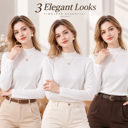 Women's Slim-Fit Mock Neck Knit Top