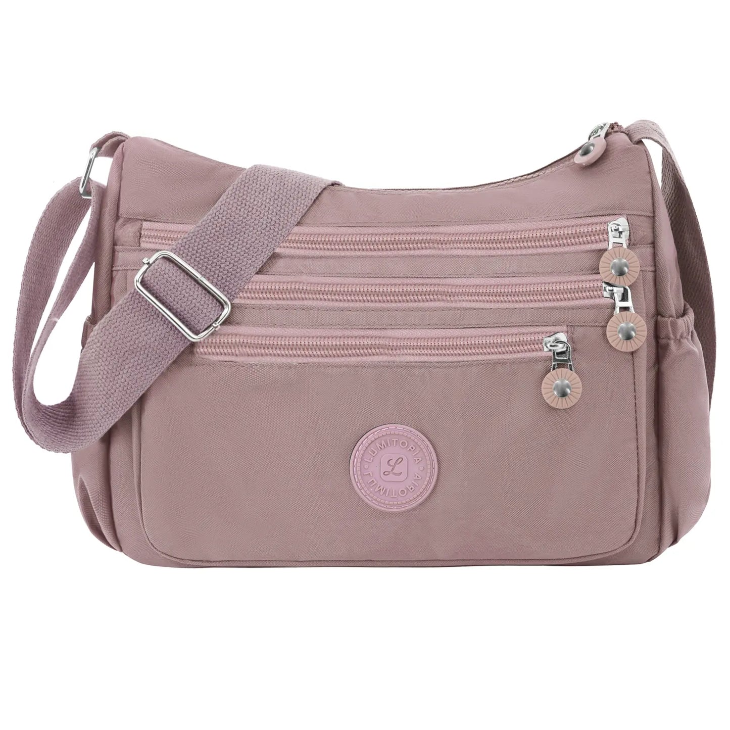Multi-Pocket Nylon Crossbody Bag