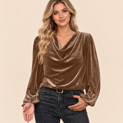 Women’s Fleece Turtleneck Long Sleeve Top
