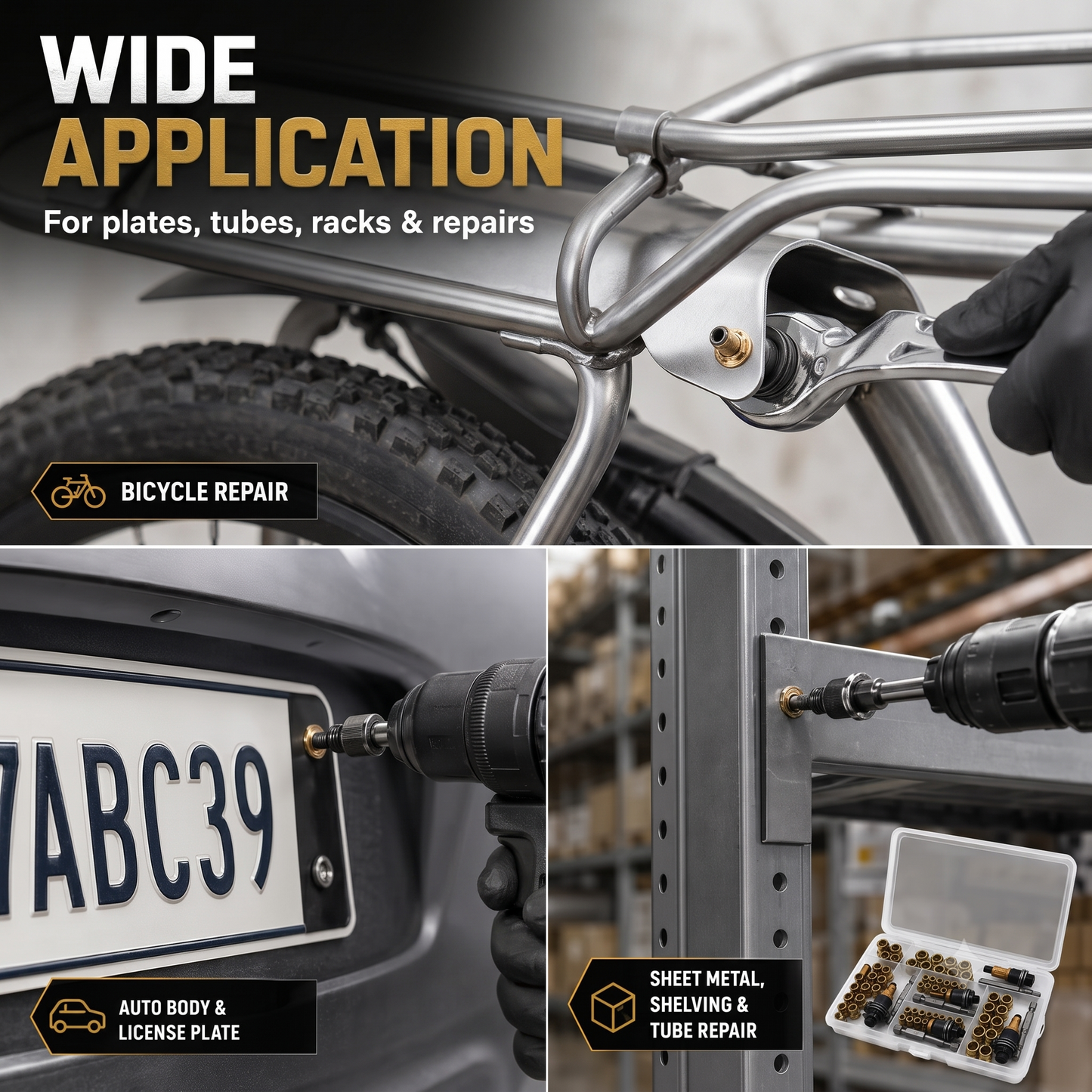 🛠️ Heavy-Duty Riveting Essentials | Head Rivet Nut Tool Kit (M3 M4 M5 M6 M8), Carbon Steel Threaded Rivnut Set & Manual Riveter Accessories ✨