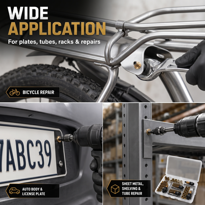 🛠️ Heavy-Duty Riveting Essentials | Head Rivet Nut Tool Kit (M3 M4 M5 M6 M8), Carbon Steel Threaded Rivnut Set & Manual Riveter Accessories ✨
