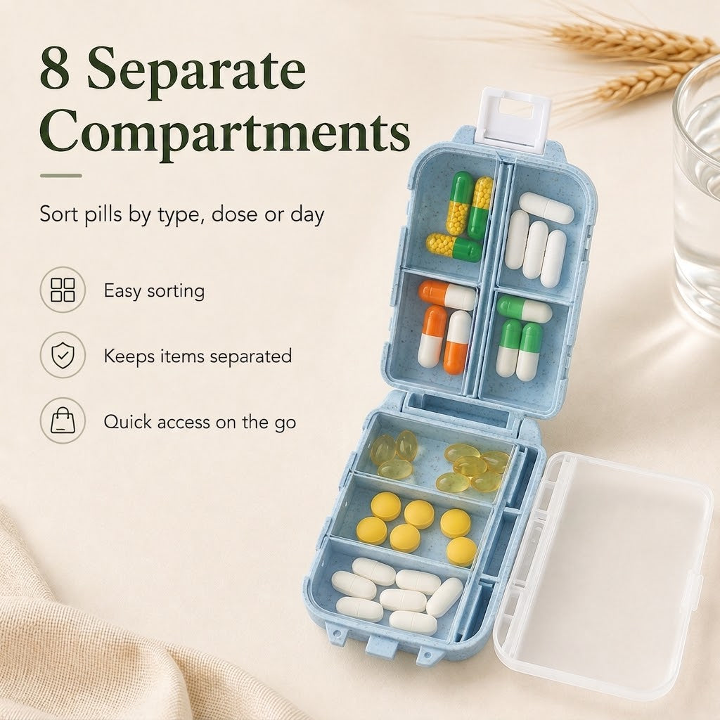 Folding Portable Travel Pill Organizer Box 💊