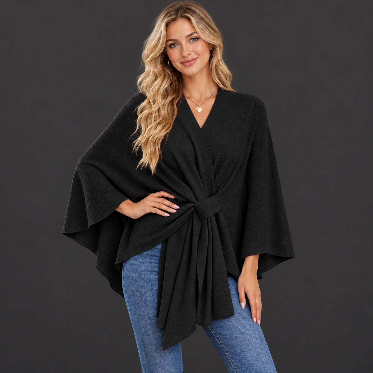 Women's Elegant Shawl Cape – Soft & Flowy Wrap