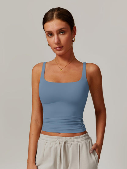🏋️‍♀️ Minimalist Aesthetic | Women's Solid Color Tight Sports Tank Top 🏃‍♀️