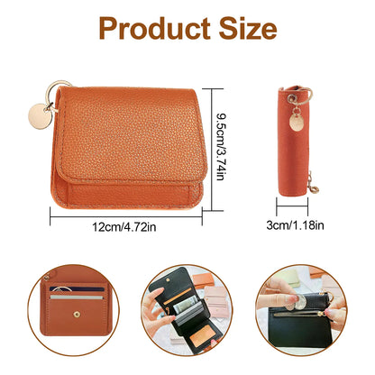 💳 Pocket-Sized Elegance | Women's Elegant Minimalist Short Slim Bifold Purse, RFID Blocking Card Holder & Compact Coin Wallet ✨
