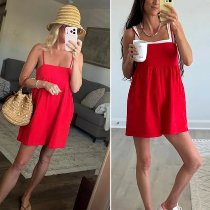 🔥 The Anti-Tight Summer Uniform: The 95% Cotton Oversized Strappy Romper That Snatches Your Vibe & Frees Your Body! ☁️✨