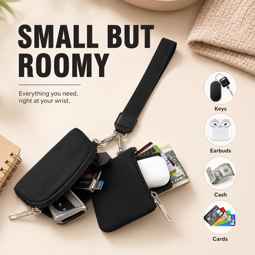 2-in-1 Mini Wristlet Pouch Set