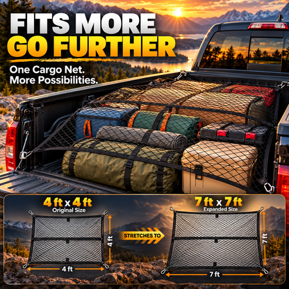 Stretchable Truck Bed Cargo Net – Elastic Load Organizer