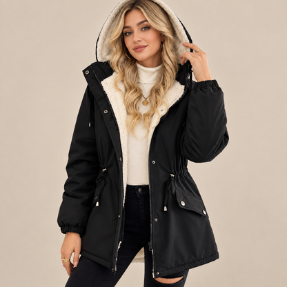 Women's Sherpa-Lined Hooded Winter Parka