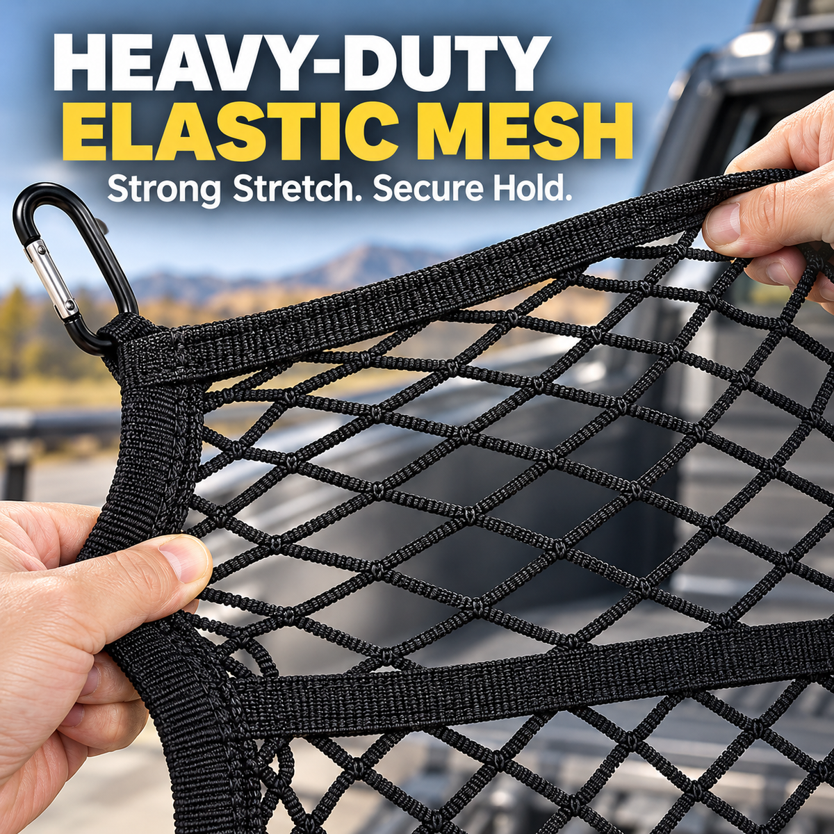 Stretchable Truck Bed Cargo Net – Elastic Load Organizer