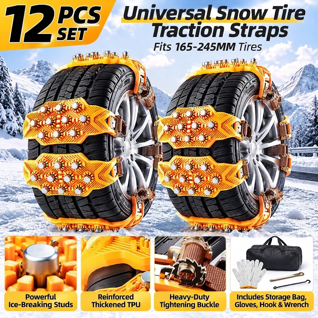 Anti-Skid Tire Traction Straps for Snow & Ice