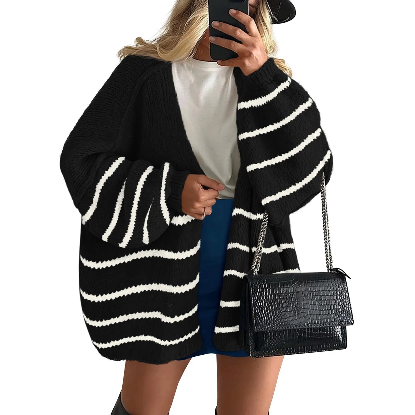 🍂 Cozy Fall Elegance | Women's Oversized Cardigan Sweater, Lightweight Long Lantern Sleeve Open-Front Knitwear Top ✨