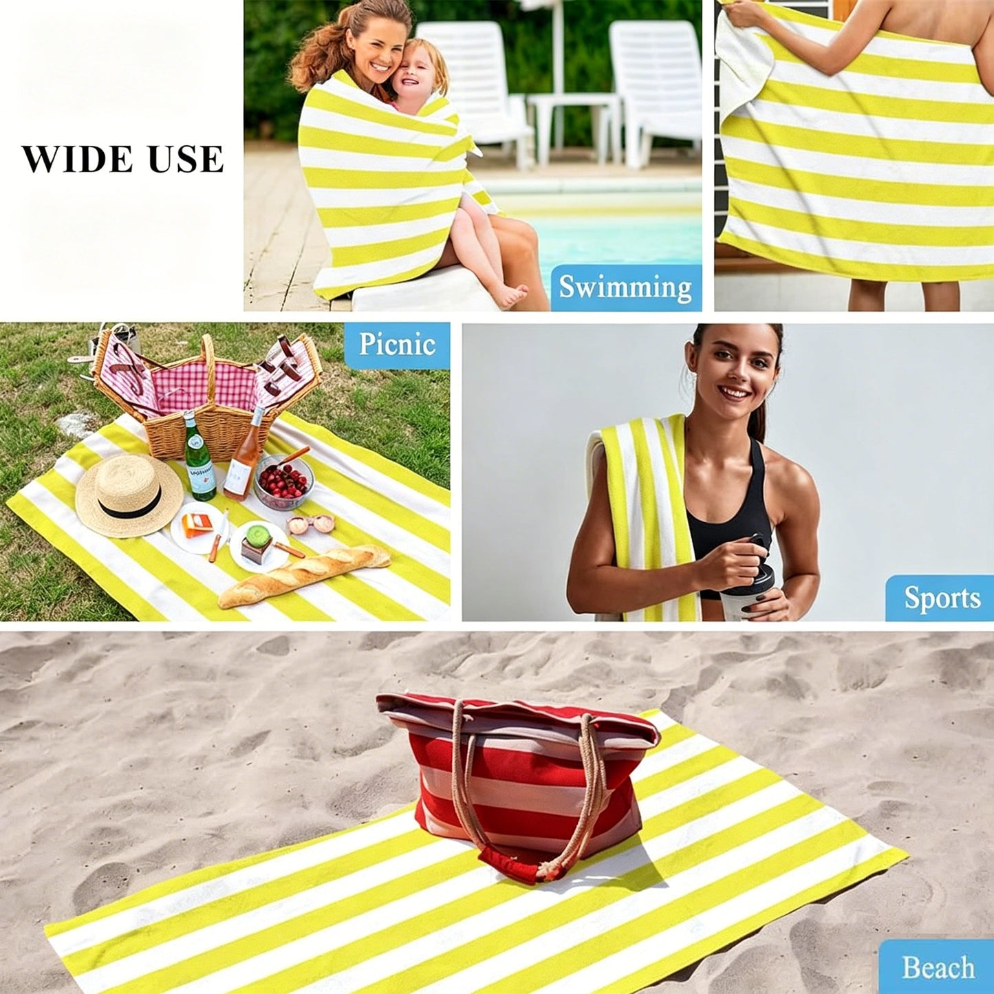 🌊 Quick-Drying Microfiber Beach Towel – Ultra-Light Sand-Free Travel Towel Whit Beach Clip