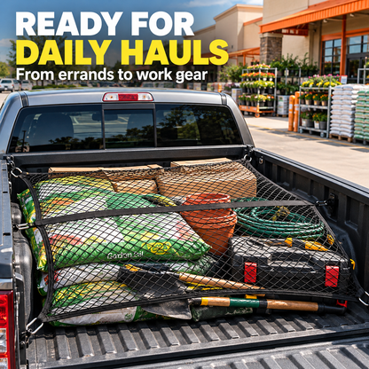 Stretchable Truck Bed Cargo Net – Elastic Load Organizer
