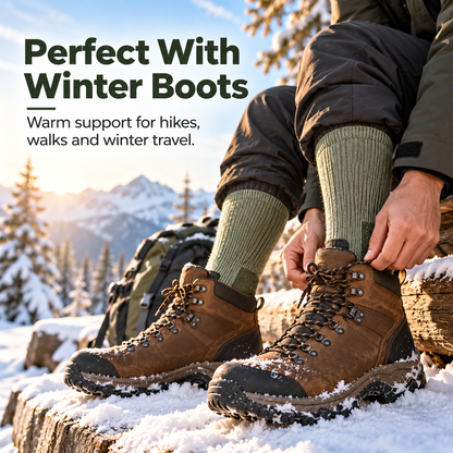 3-PAIR Merino Wool Thermal Socks – Thick Cushioned Winter Warmth