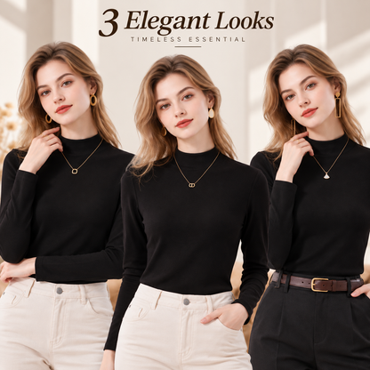 Women's Slim-Fit Mock Neck Knit Top